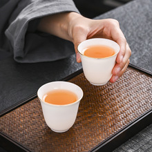 3EW1德化羊脂玉白瓷功夫茶具小套装家用简约茶壶茶杯盖碗陶瓷茶盘