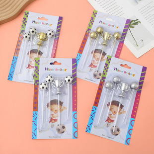 Cross Border World Cup Candle Plug-in Cartoon Creative Party Celebration Boys Football Sports Theme Birthday Candle
