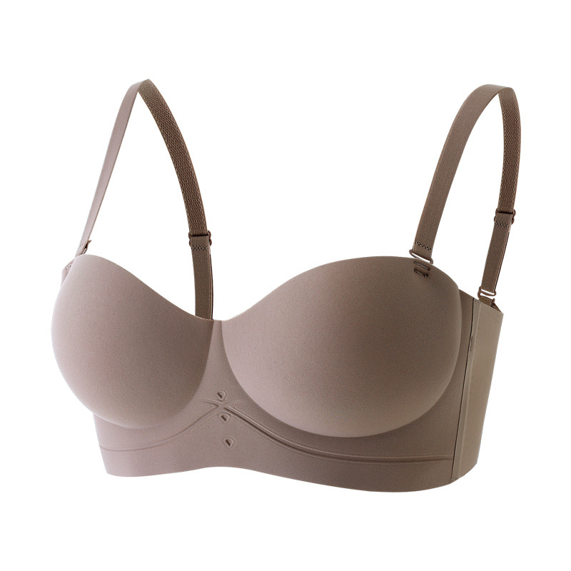Seamless Underwear Women's Small Chest Gathering Large Extensive Strapless Thin Non-rimless Anti-sagging Cartoon Chest Bra