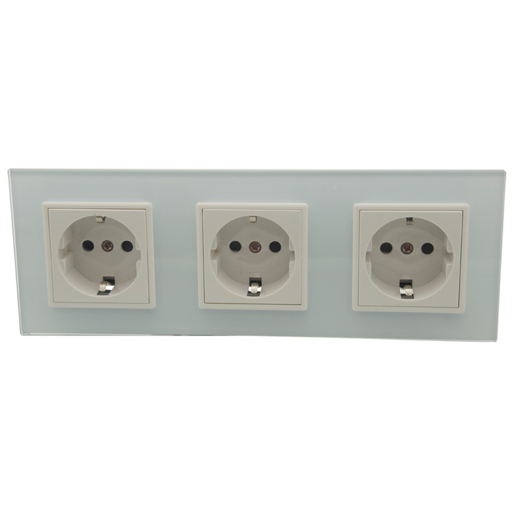 欧式80型 3位EU电源 玻璃面板 可搭配45模块