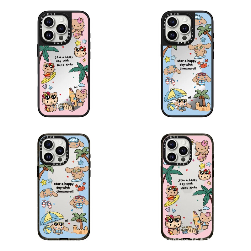 Surrounding the Coconut Tree, Black Leather Kitty Cat Magsafe Magnetic Case Suitable for Apple 17 Pro Max Phone Case iPhone 16