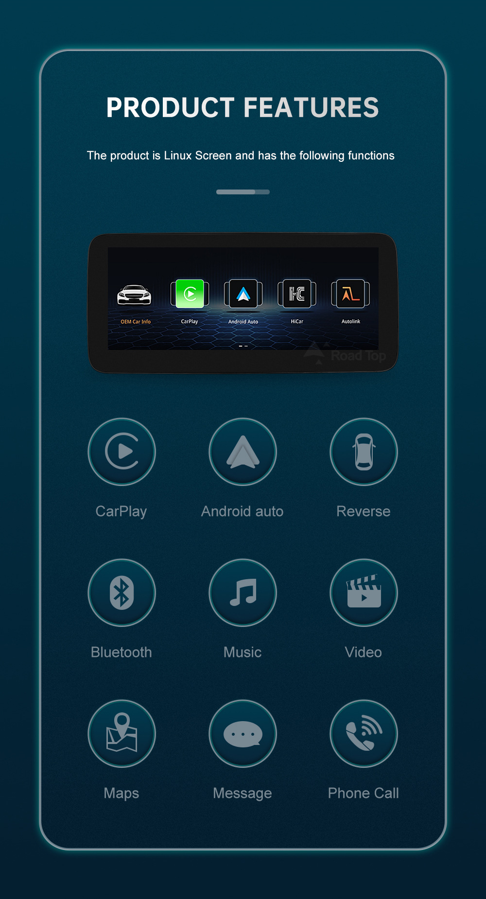 RoadTop Wireless CarPlay Screen For Mercedes Benz ML W166 GL X166 NTG4.5 Display