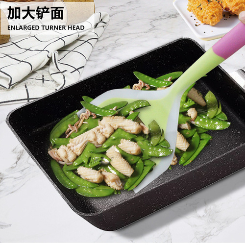 Silicone Tamagoyaki spatula two-color wide mouth silicone spatula non-stick cooking spatula household silicone spatula wholesale