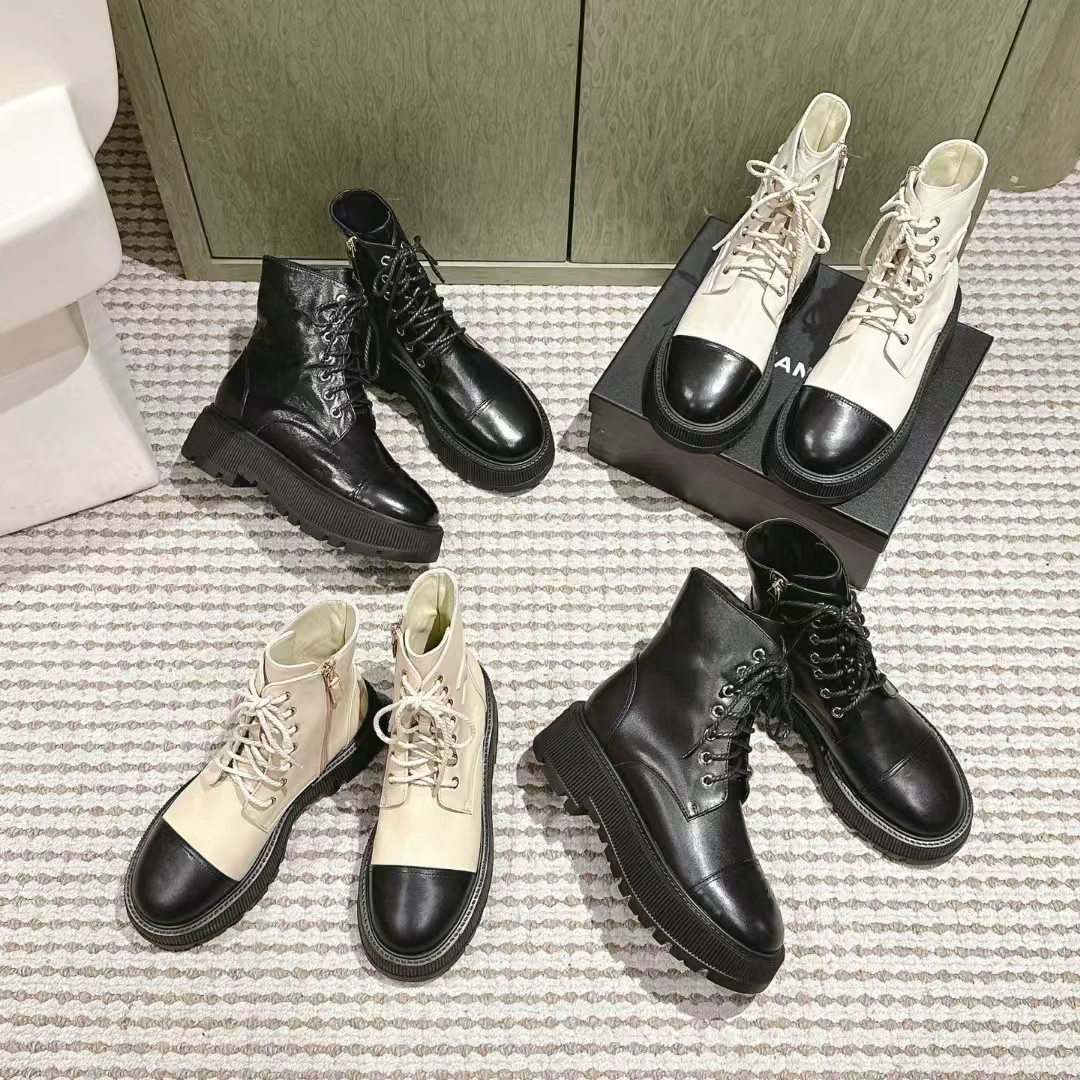 High Edition 2024 Осень Зима Сладость Ветер Кожаная Круглая Голова Толстая подошва увеличенная боковая застежка на молнии с ботинками Martin Boots Женская