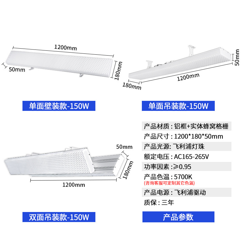 150w - modelo anti - deslumbramiento de panal - fuente de alimentación Philips