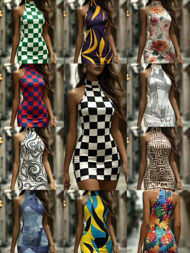 2026 Amazon foreign trade spot European and American women's fashion sexy summer new fashion casual printed dress