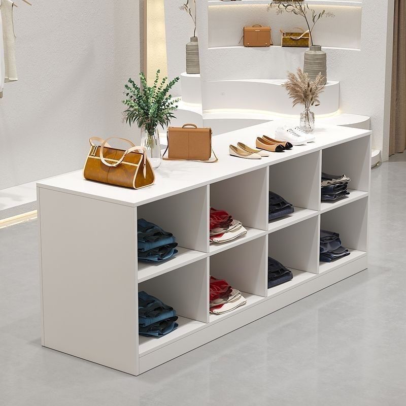 服装店双面格中岛桌展示柜台女装店铺中间摆放陈列流水台展示桌子