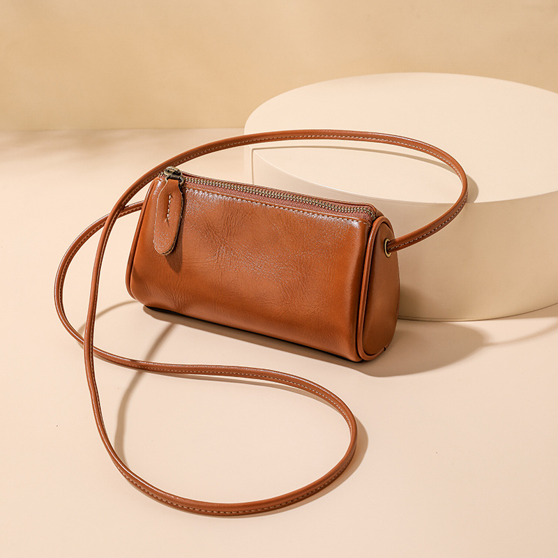 Women's Handbags 2025 New Summer Genuine Leather Phone Bag Shoulder Crossbody Pillow Small Bag - Thumbnail 3