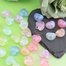 亚克力夜光吊坠桃心串珠散珠自制diy手机壳钥匙链手链吊坠材料包