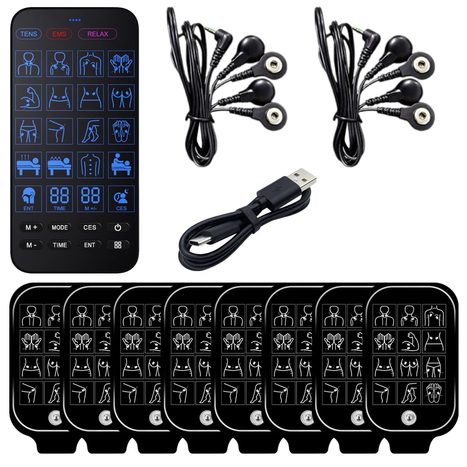 クロスボーダーデュアル出力 TENS 電気パルスマッサージャー EMS 刺激装置中低周波パルスマッサージ器具マッサージ