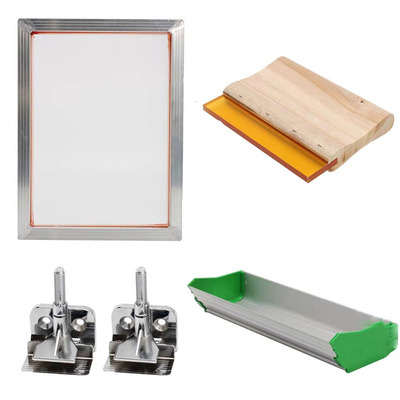 Screen printing equipment clothes printing tool Kit Aluminum frame Silk screen Emulsion coating machine Scraper A pair of net clips