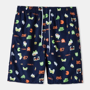 Cross-border Beach Pants Men's Couple Shorts Seaside Vacation Loose Couple Shorts Women's Five-point plus size Boxer Swim Pants