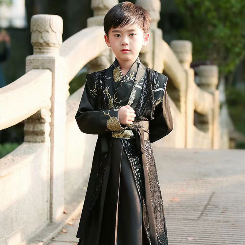 2023新款儿童汉服复古中国风男童汉服男生春夏新款汉服厂家直供
