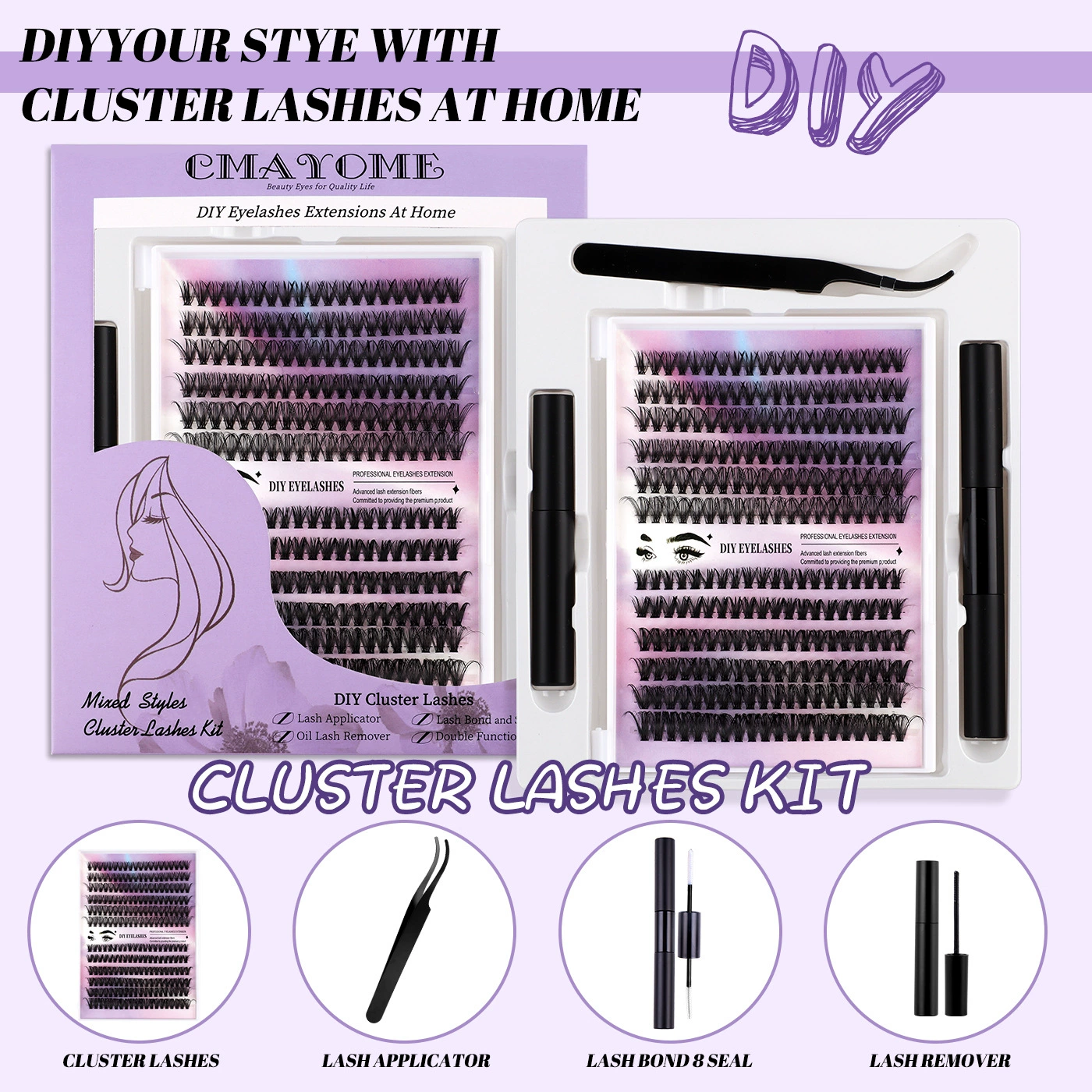 (Cross-border trading), false eyelashes, capacious set, gift box, DIY, 40