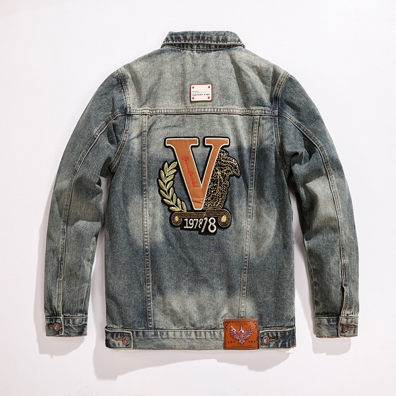 Guangzhou Xintang Jeansjacke Herren Frühlingstrend Mode neue lockere Revers lässige vielseitige Jacke_voghion.com