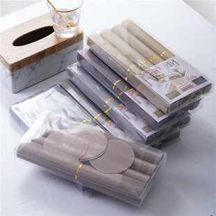 4 PCs placemat +4 PCs coaster gift box set Teslin PVC insulated Western placemat Nordic non-slip easy-to-clean table mat