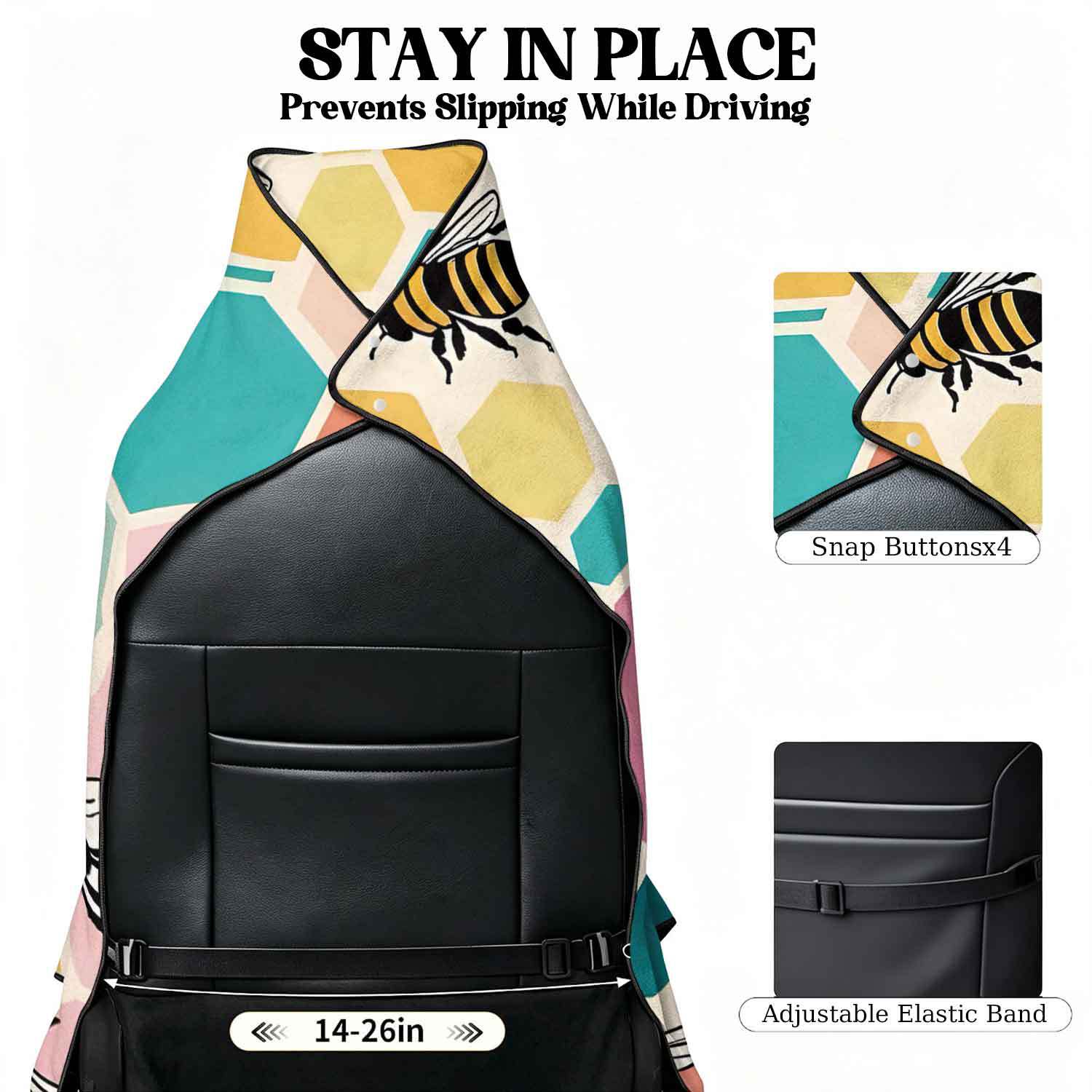 Printed bath towel and car seat cover 2-in-1, ultra-fine fiber outdoor beach and car dual-use universal seat cushion