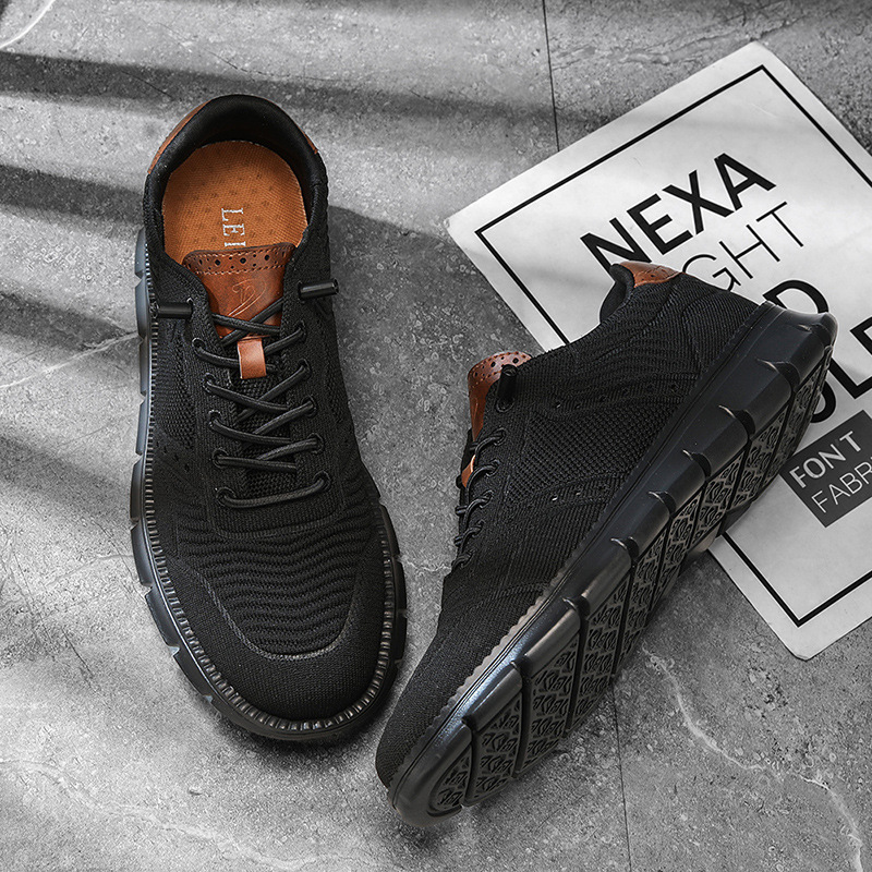 2025 Cross-Border Foreign Trade New Large Size Sports Shoes Fashionable Running Shoes Fly Woven Mesh One-Leg Soft-Soled Casual Shoes
