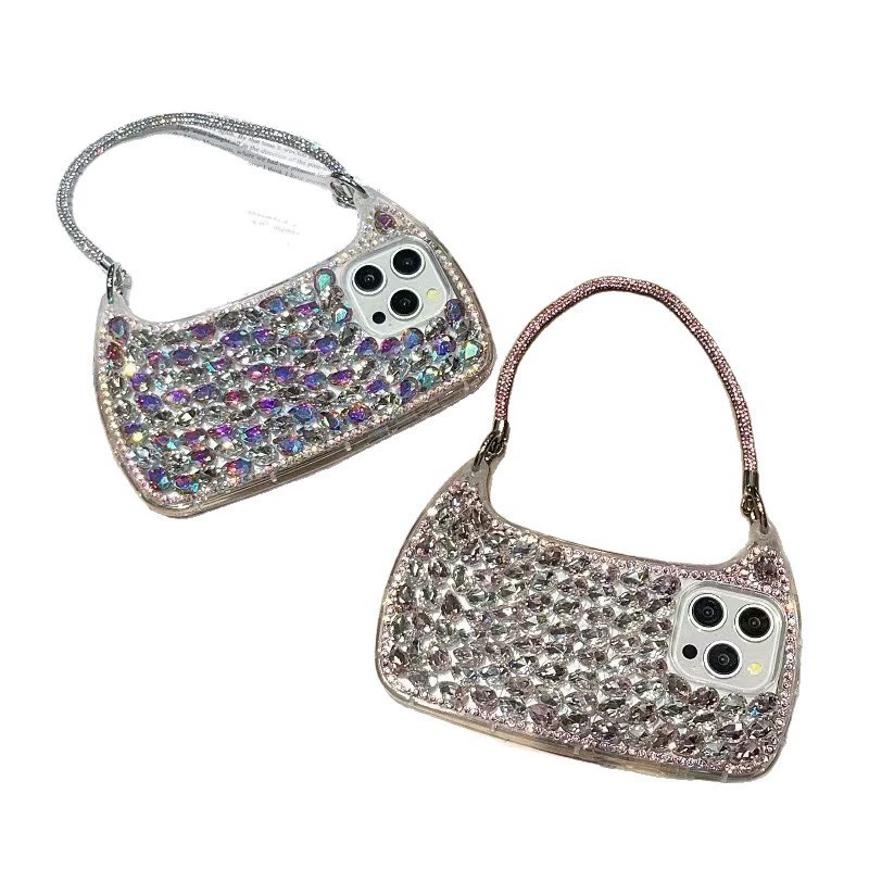 Apple, diamond mobile phone handmade, protective case, diamond encrusted, iphone, DIY
