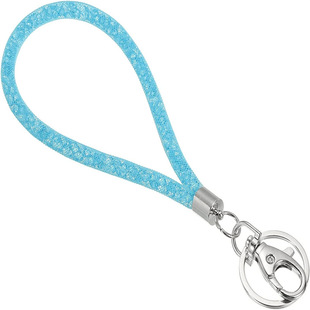 Amazon new wrist Crystal lanyard keychain 19cm mobile phone pendant car decoration mesh jewelry spot