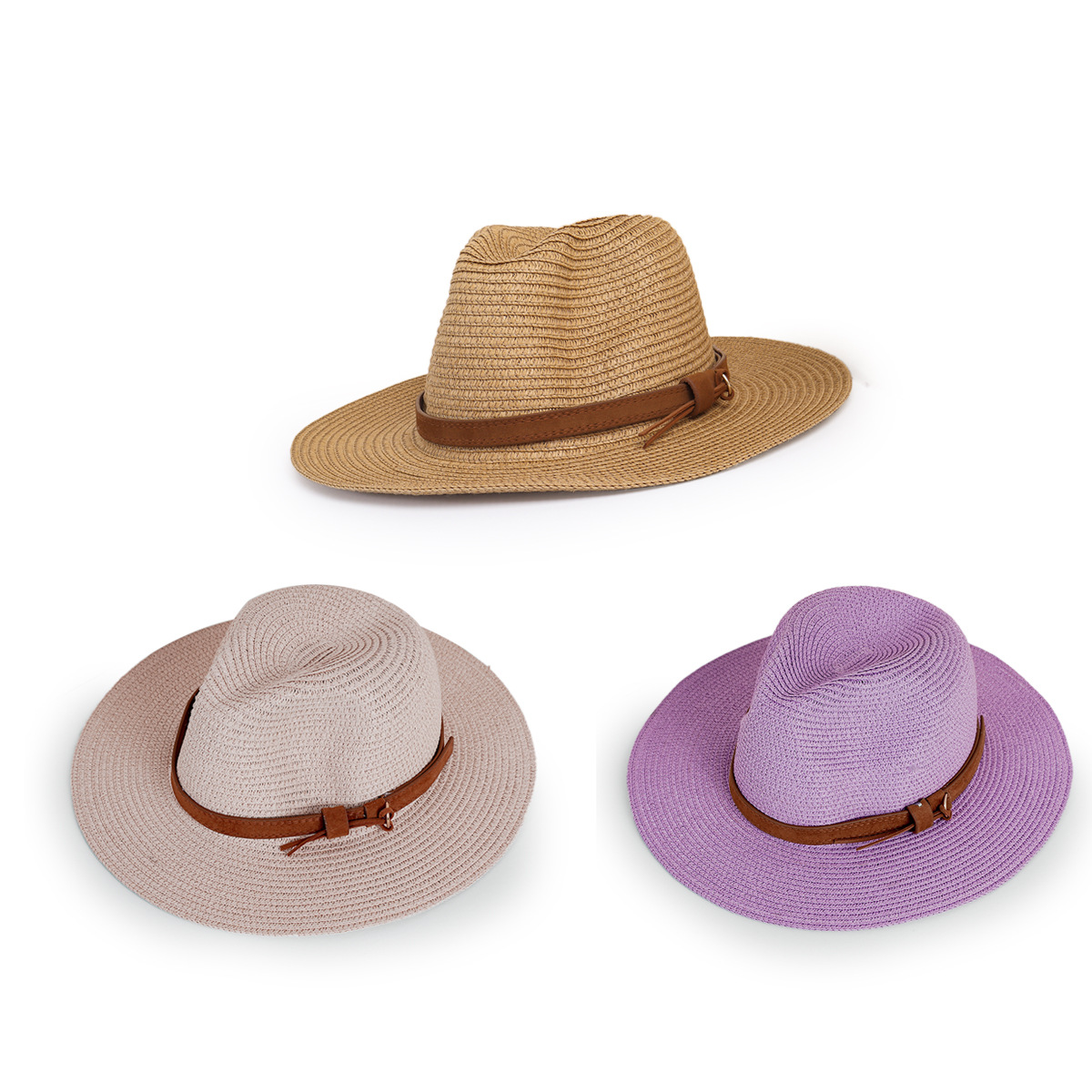 Vente En Gros Simple Chapeau De Paille Jazz Crème Solaire À Large Bord Nihaojewelry display picture 23