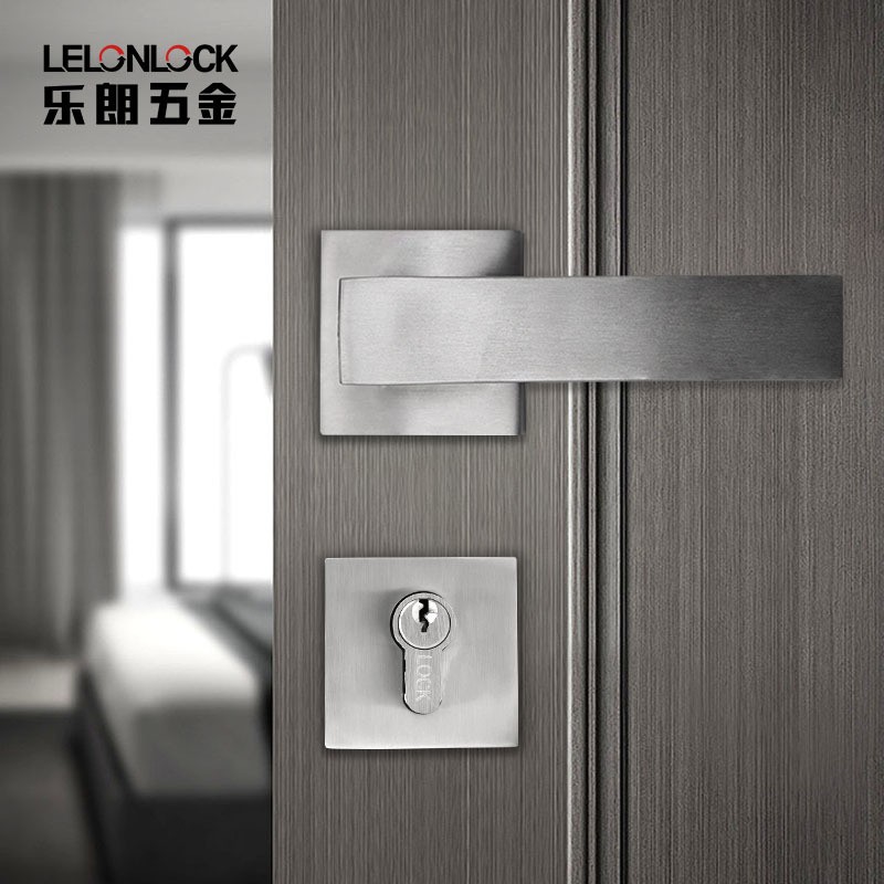 Estándar europeo personalizado negro dormitorio silencioso cerradura de acero inoxidable 304 cerradura interior puerta de madera sólida cerradura de manija sólida