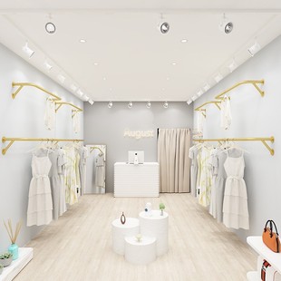Clothing Store Display Rack Light Luxury Wall Rack Wall-mounted Men's and Women's Clothing Store Children's Clothing Store Hanger Display Clothes Rod Shelf