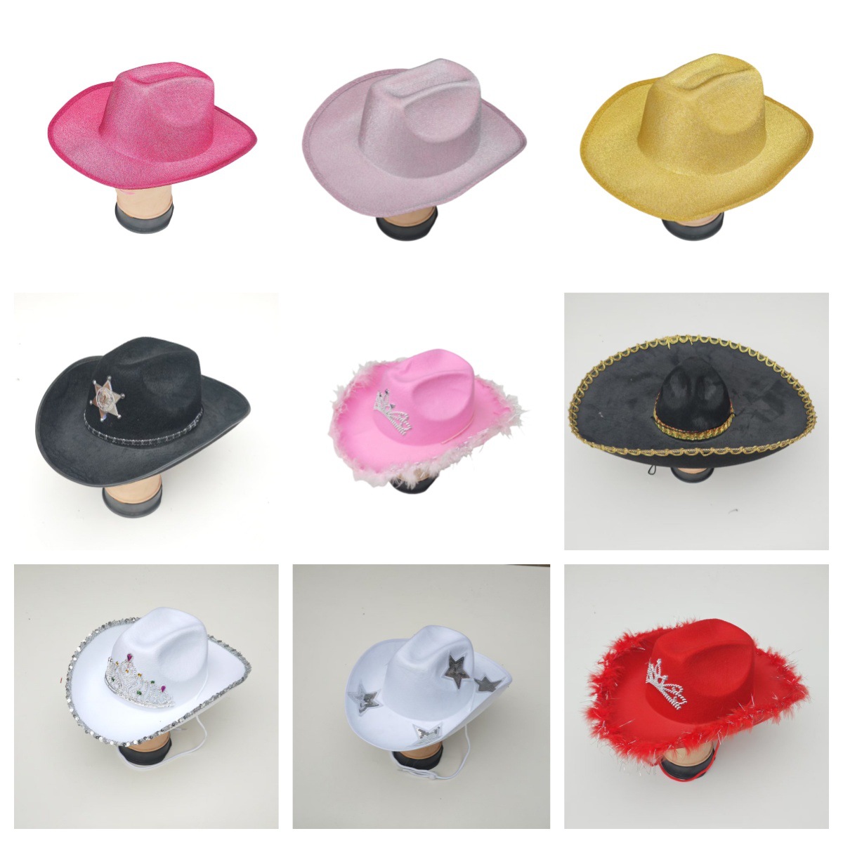 Sombrero de vaquero occidental para hombres y mujeres Sombrero de vaquero occidental americano general Venta caliente Sombrero para el sol para adultos