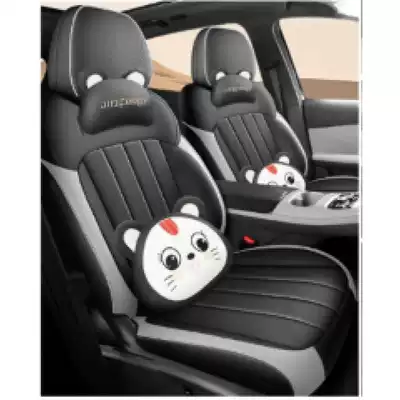 these are all-season, full-coverage seat covers, Modelə uyğun (Original) oturacaq örtükləri - black-and-gray-cartoon-version-note-the-model-year-front-row-fully-covered-rear-row-partially-covered