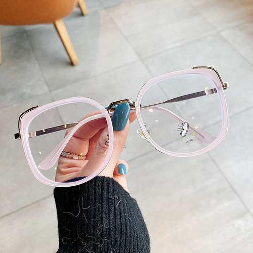  new anti-blue light glasses for women, creative cat-eye myopia glasses frames, internet celebrity fashion plain glasses