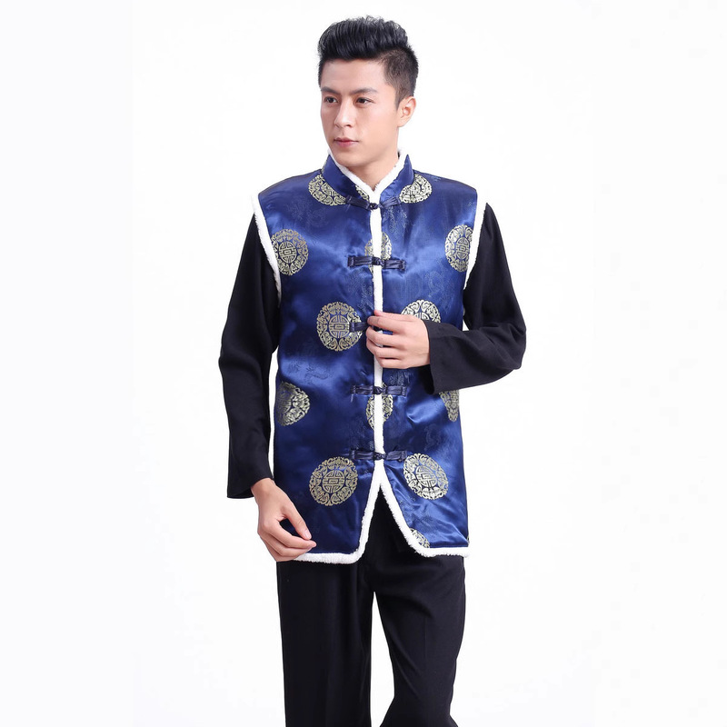 Tang suit vest men's vest, supermarket overalls vest performance clothing National style vest 2370-6