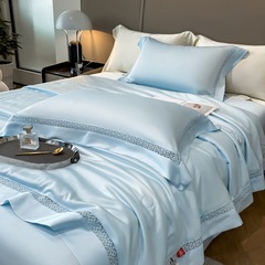 New Lightweight Luxury Category A Maternity Grade 100 Piece Tencel Summer Blanket Set with Hollow Luxury Chinese Style Cooling Bed Sheet Air Conditioner Blanket