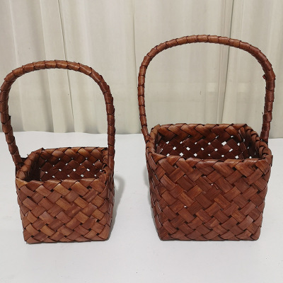 Manufactor Chips weave Souvenir  Flower basket a living room desktop flower Dried flowers Flower art Basket Handbaskets
