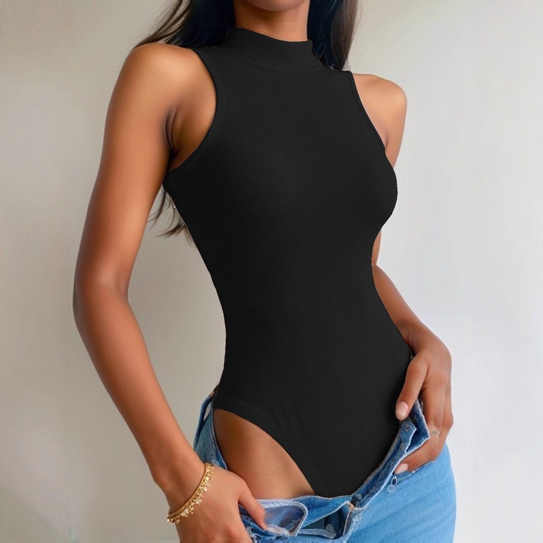 Estilo europeo y americano 2023 verano nueva ropa de mujer transfronteriza sexy chica caliente moda delgada costilla sin mangas de una sola pieza superior