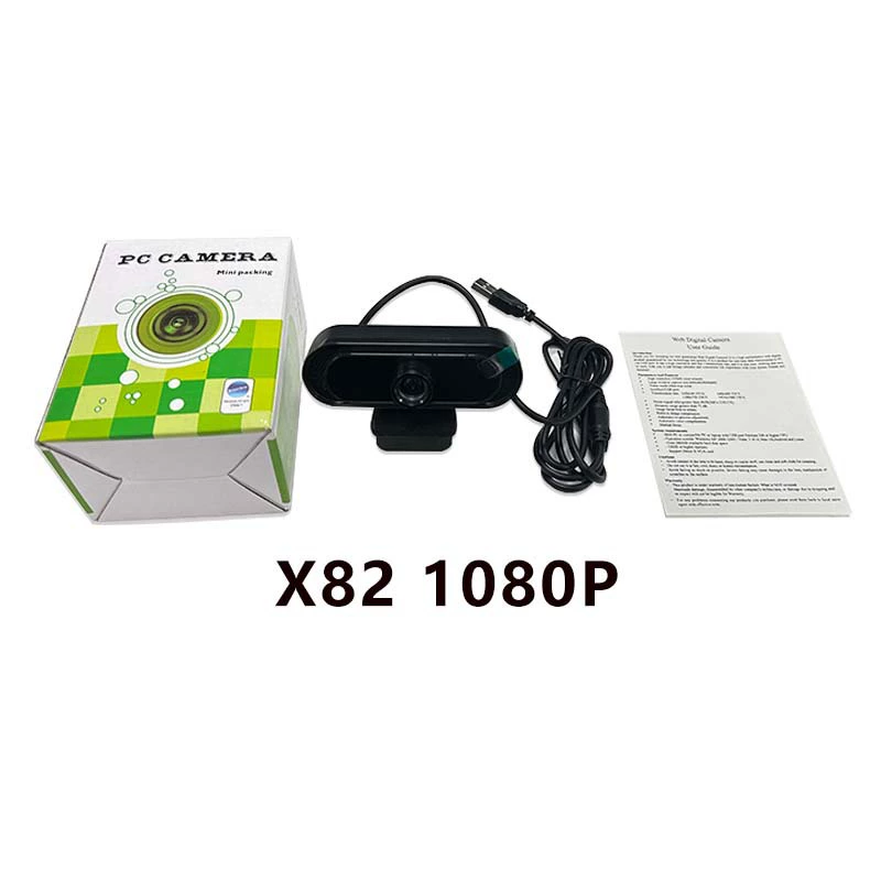 Веб-камера USB X82 1080p HD, бездрайверная plug-and-play, широкоугольная с подсветкой