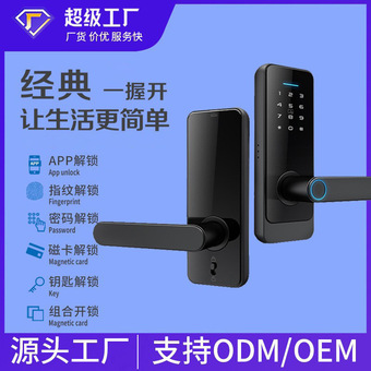 跨境通通锁定制室内木门密码锁涂鸦智能锁办公室智能门锁指纹锁