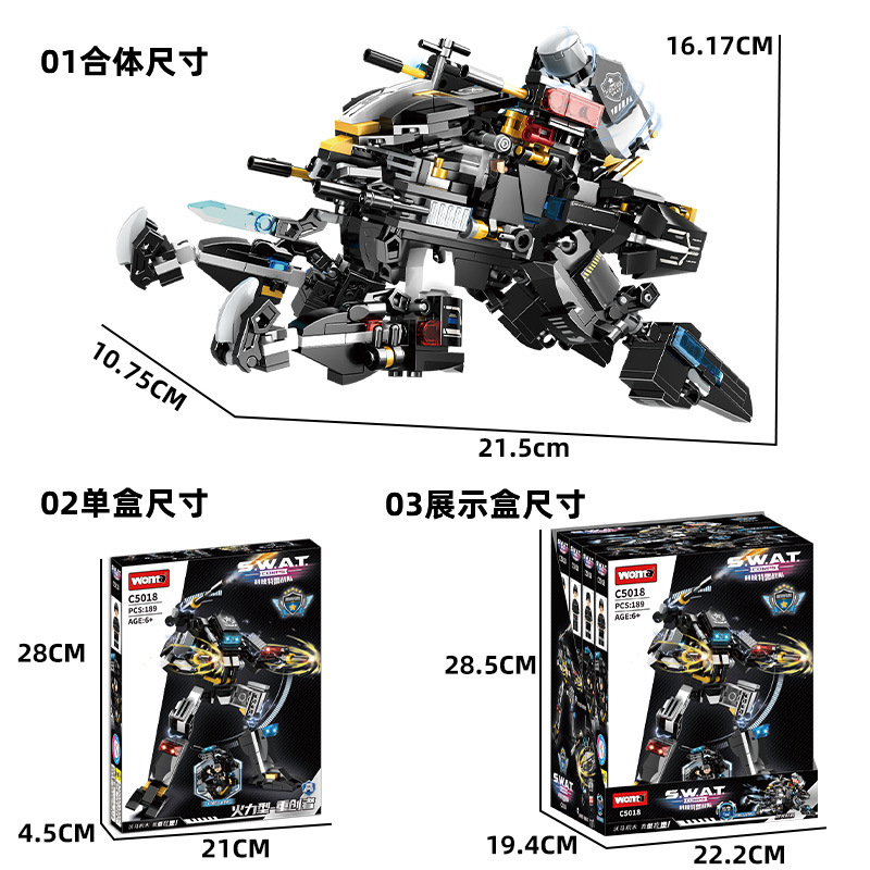 C5018 crack vent Guerre Wolf Mech ensemble complet 4-en-1