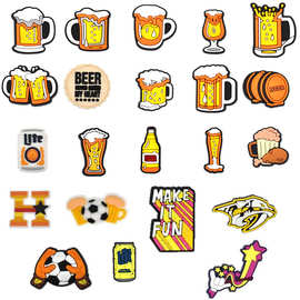 PVC软胶鞋扣啤酒食物洞洞鞋鞋花贴片DIY装饰扣跨境电商饰品配件