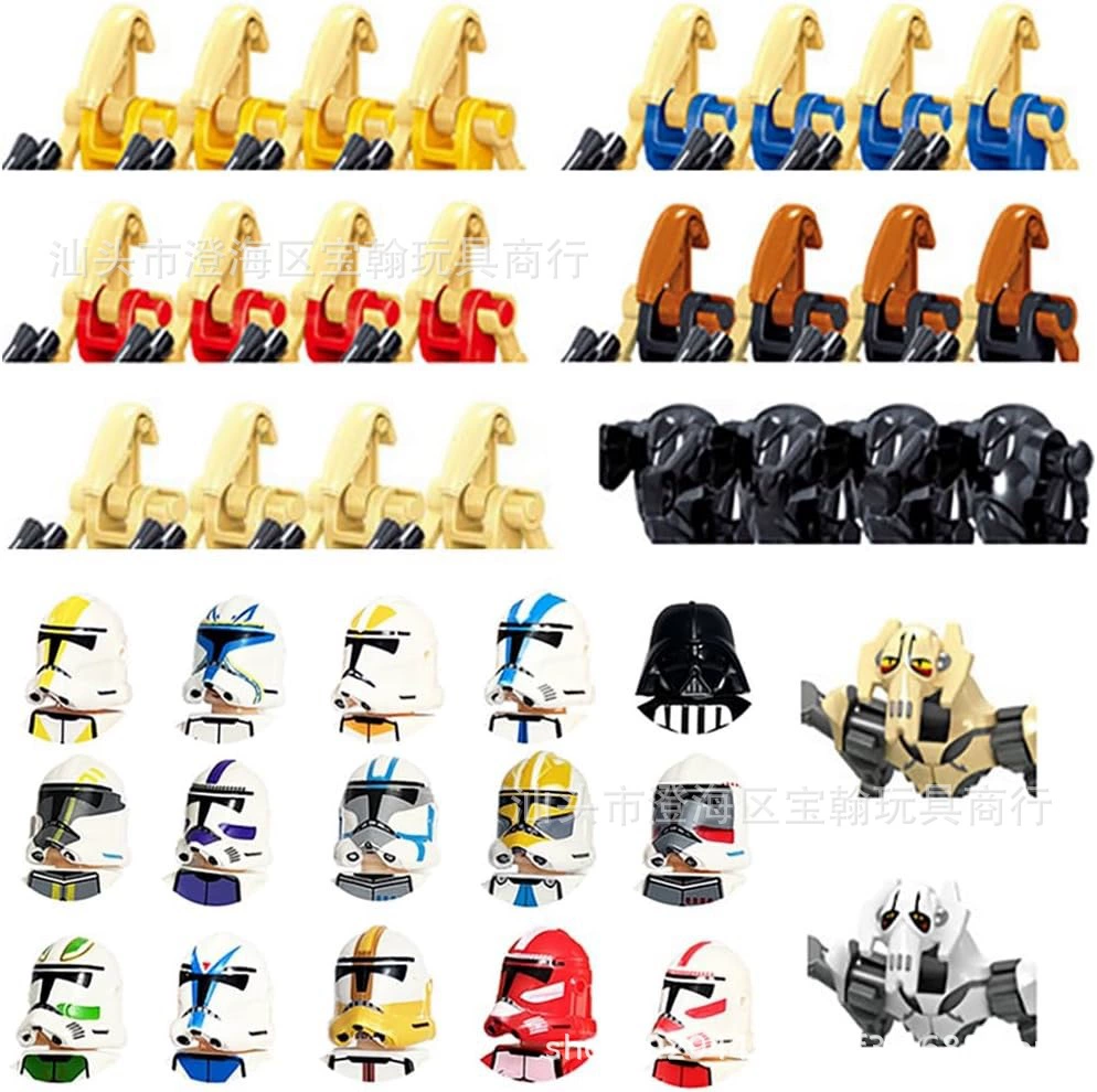 Minifigure set — assorted robot & soldier figures, mixed packs 8–120 pcs, combinable