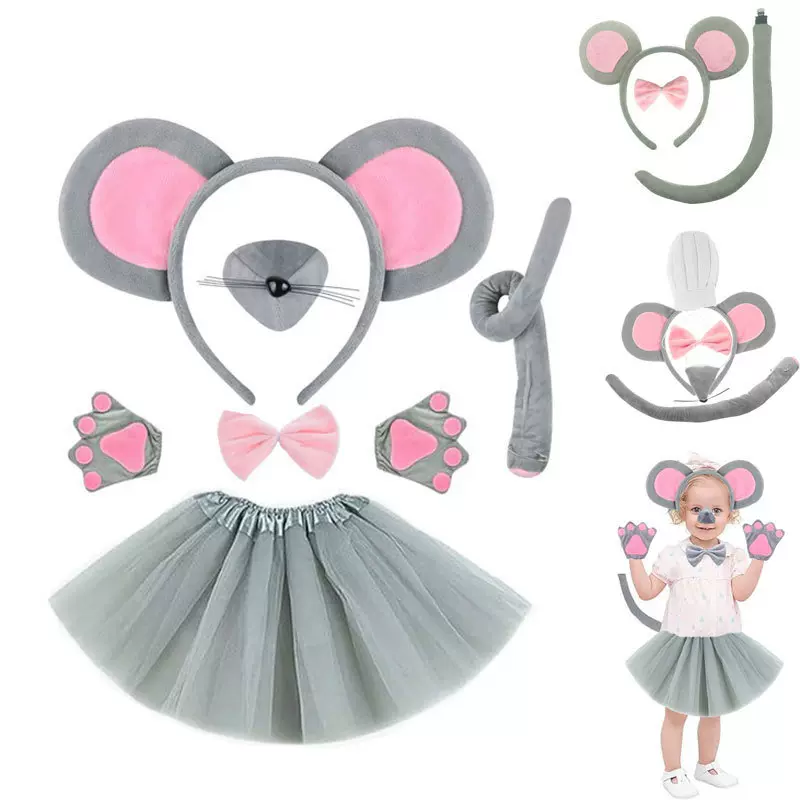 亚马逊万圣节cosplay老鼠大象装扮演出发箍耳朵尾巴套装TEMU卡通