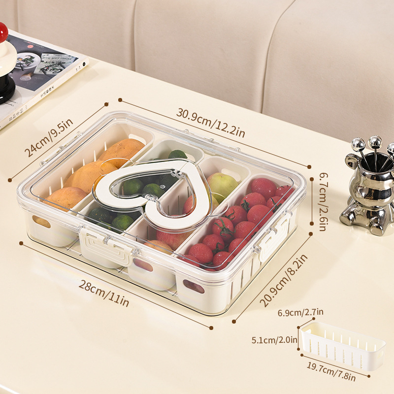アウトドアポータブル果物食品収納ケース家庭用蓋付き冷蔵庫保存ケース分格密封香料ケース|undefined