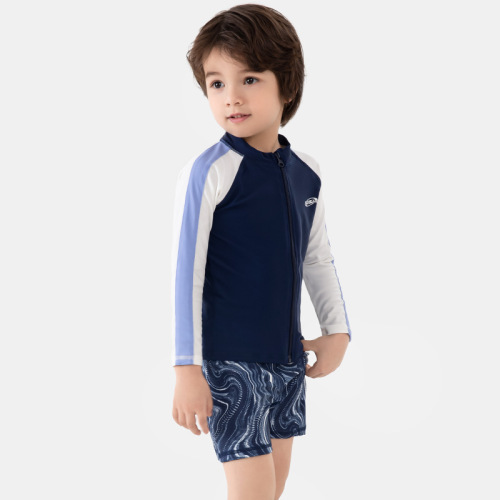 Momasong children's swimsuit boy's split long-sleeved seaside sun protection swimsuit boy's middle and large baby swimsuit