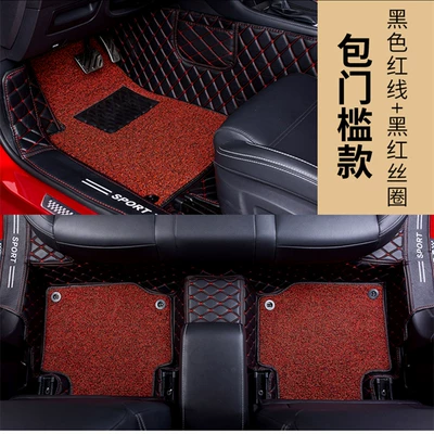Modelə uyğun ayaqaltı mats for the new Sagitar - door-sill-protectionblack-and-red-leather-black-and-red-silk-loop-premium-version-with-internal-height-increase