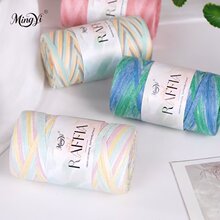 夏季拉菲草棉草线线diy毛线手工钩针编织包包遮阳草帽材料包批发