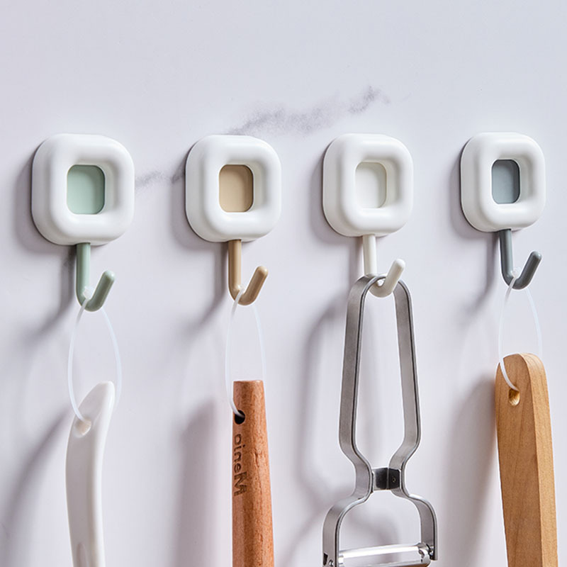 Hook Strong Adhesive Sticker Hole-free Non-marking Bathroom Bathroom Wall Hanging Hallway Kitchen Wall Load-bearing Adhesive Hook