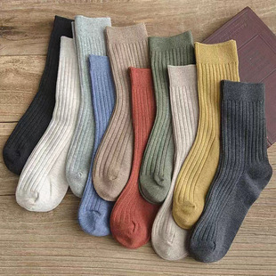 Socks Women's Mid-Socks Korean Style Autumn and Winter Japanese Style Stacked Socks Ins Trendy Harajuku Style Mid-Socks Ins Trendy Women's Socks