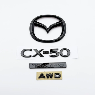 Car logo, Modified Gloss Black Rear Lettering - rear-markcx-50skyactivgawd-replace-bright-black