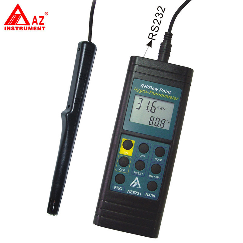 台湾衡欣 AZ8721高精度温湿度计 工业用数显湿度仪带探头带报警器