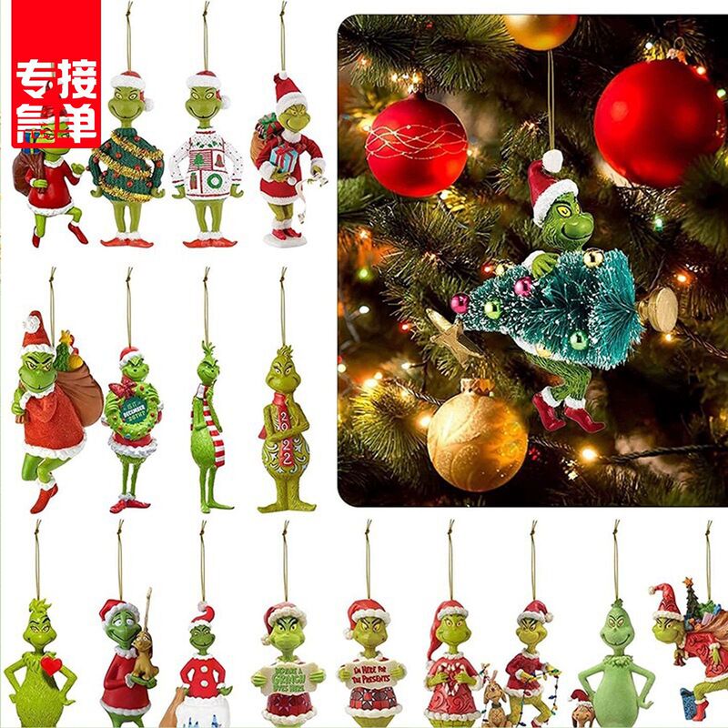 Fast Shipping Free Cutout Green Furry Monster Christmas Decoration Acrylic Pendant Acrylic Keychain