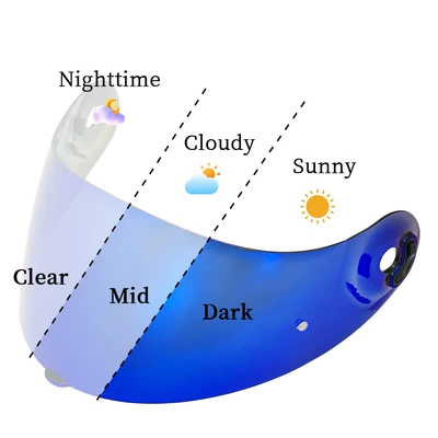 Dəbilqə (Kaska) aksesuarları – Compatible with X803RS X802RR - transparent-and-turns-blue-high-light-transmission-sun-protection-suitable-for-day-and-night-use
